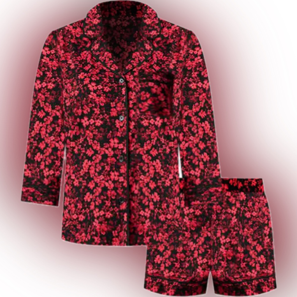 Simply Vera 3/4 Sleeve Pajama Shirt & Pajama Boxer Shorts Sleep Set. XXL